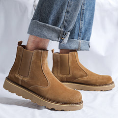 Genuine Suede Leather Men's Retro Chelsea Boots