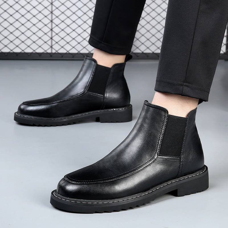 Genuine Leather Pointed British Chelsea Boots